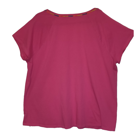 Soft Surroundings Embroidered Tshirt Top Plus Size 3X Hot Pink Comfort Casual - Picture 7 of 13